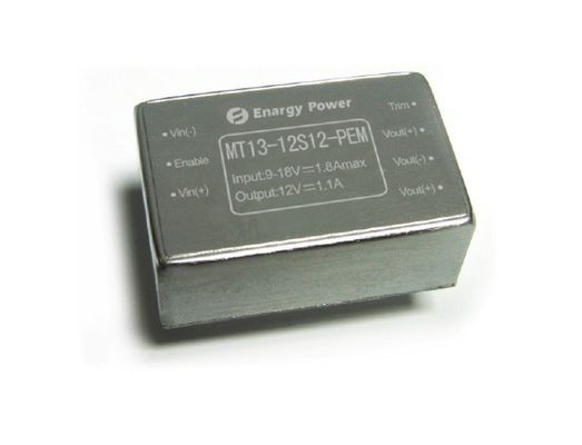 Wide input range 9 - 18V DC-DC Converter 12W Output 12V MT13-12S12-PEM